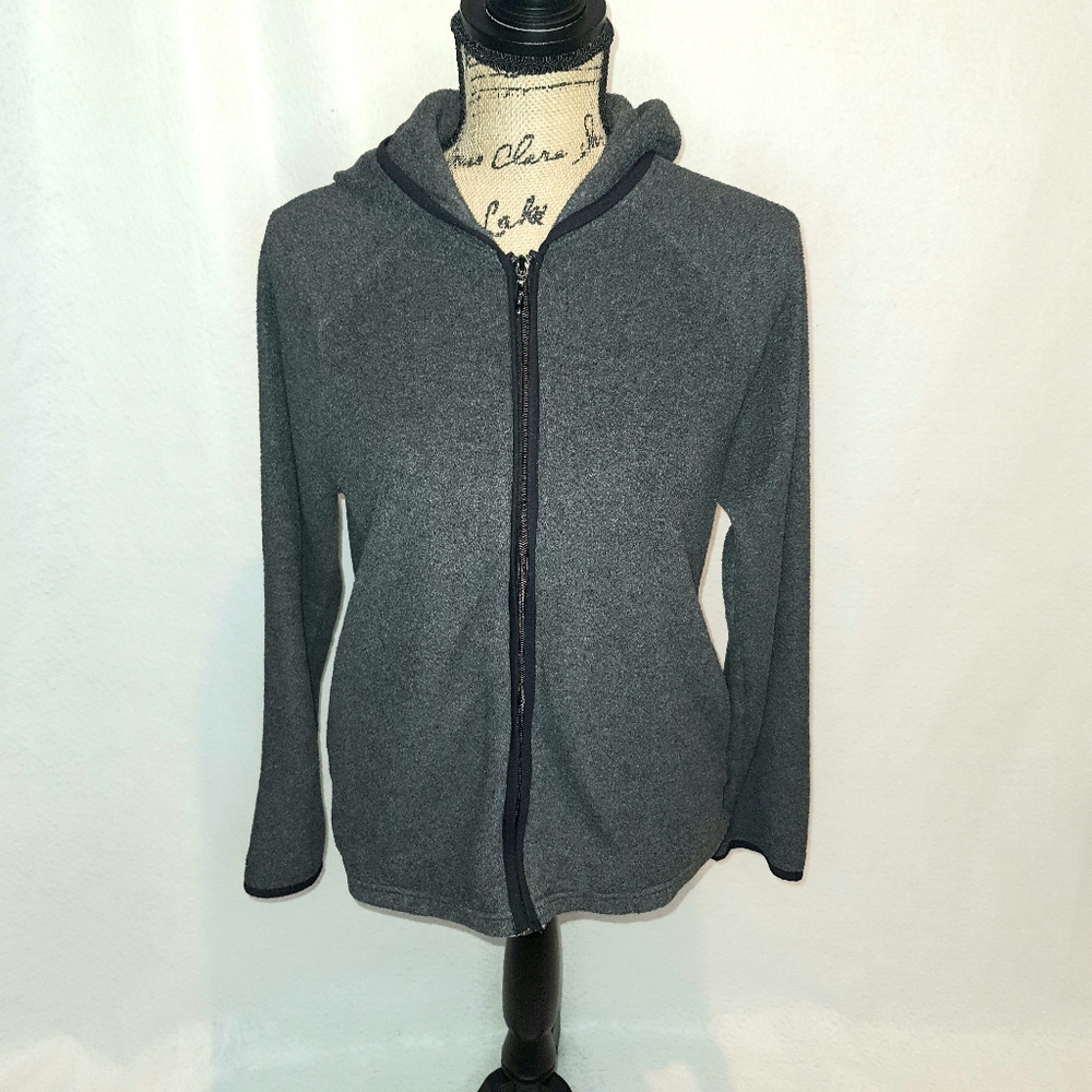 Women's Old Navy Gray Sweater Medium Full Zipper Pockets - Picture 1 of 5